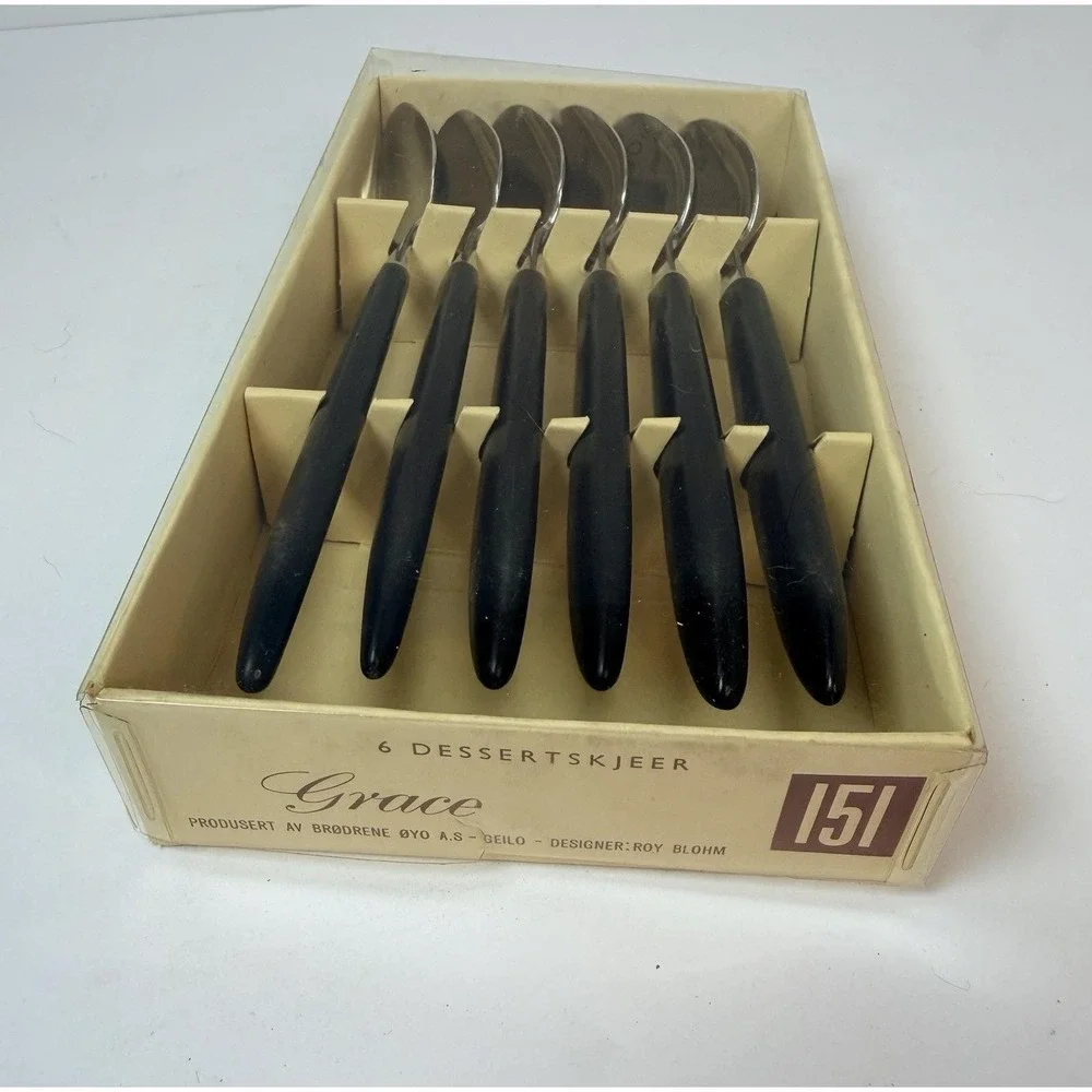 Roy Blohm Brodrene Oyo Norway Grace Mid‎ Century Stainless Flatware Spoons